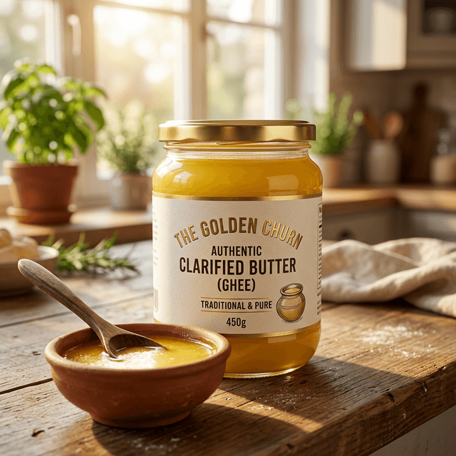 Premium Golden Ghee Jar